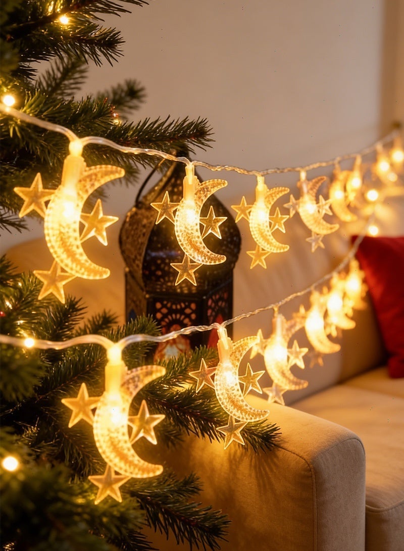 Ramadan Lights, LED Decorative Star and Moon Shaped Lights, 10-Meter LED Ramadan Home Hanging Decorations. - Image 4